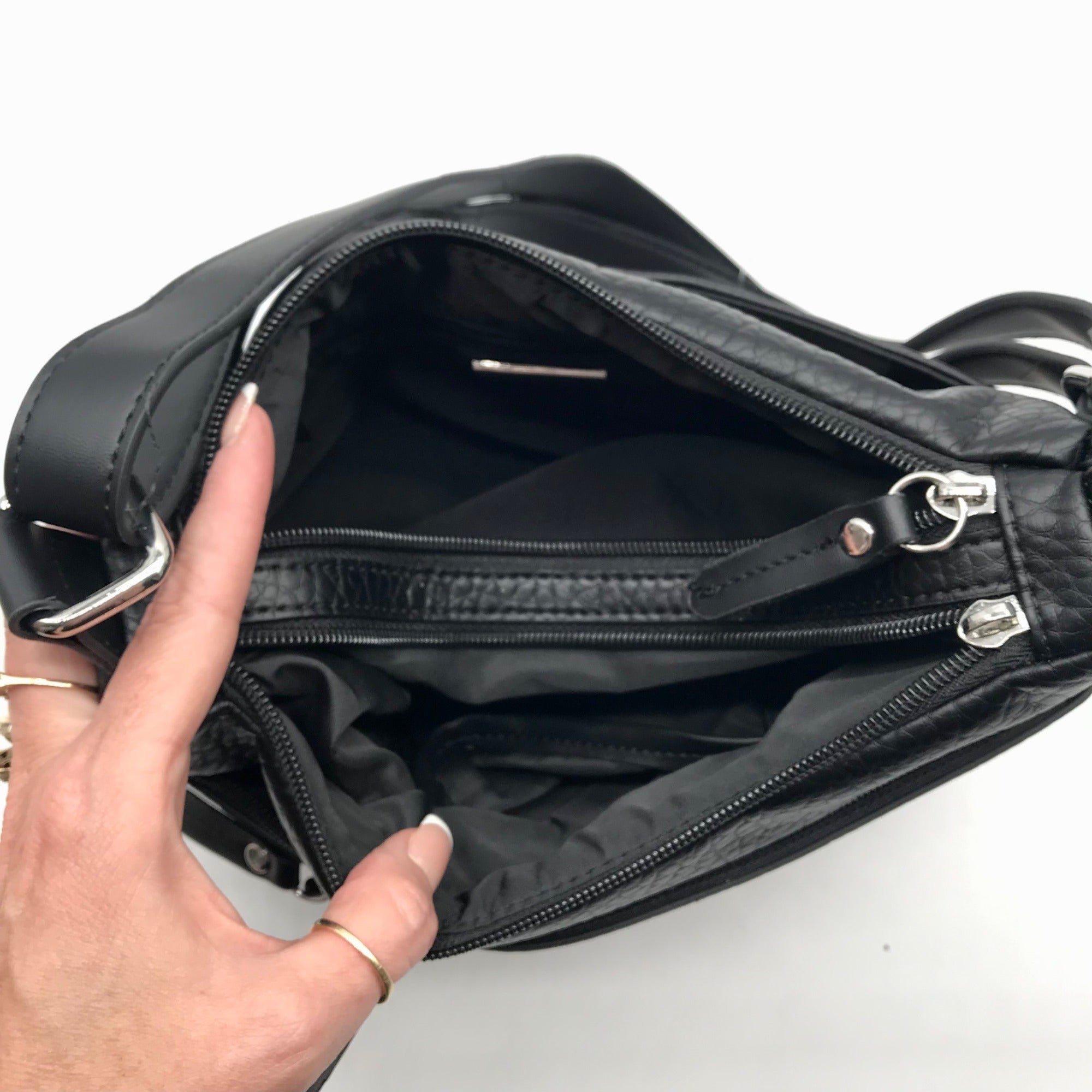 Giani Bernini Black Faux Leather Hobo Bag