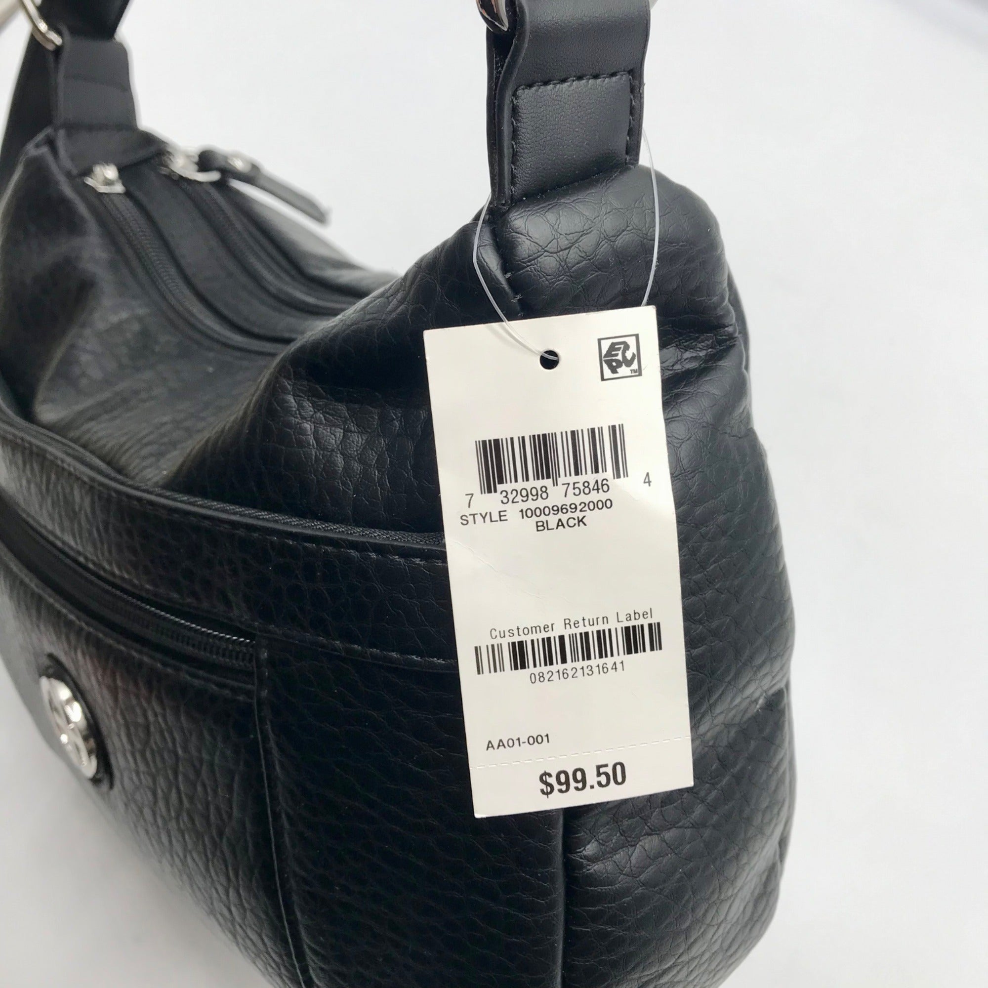 Giani Bernini Black Faux Leather Hobo Bag