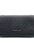 Michael Kors Medium Black Signature Coated Canvas Crossbody Bag