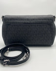Michael Kors Medium Black Signature Coated Canvas Crossbody Bag