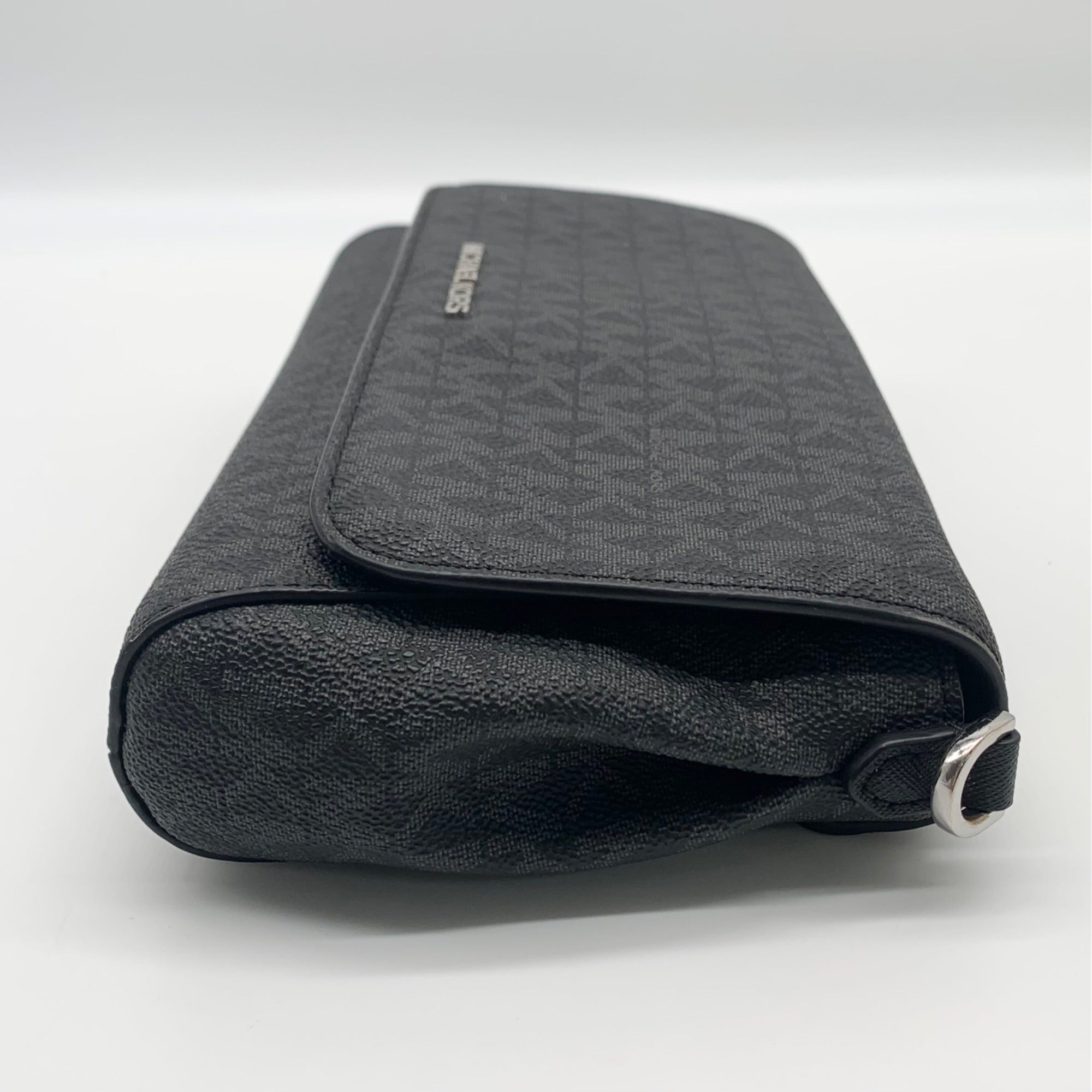 Michael Kors Medium Black Signature Coated Canvas Crossbody Bag