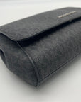 Michael Kors Medium Black Signature Coated Canvas Crossbody Bag