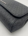 Michael Kors Medium Black Signature Coated Canvas Crossbody Bag