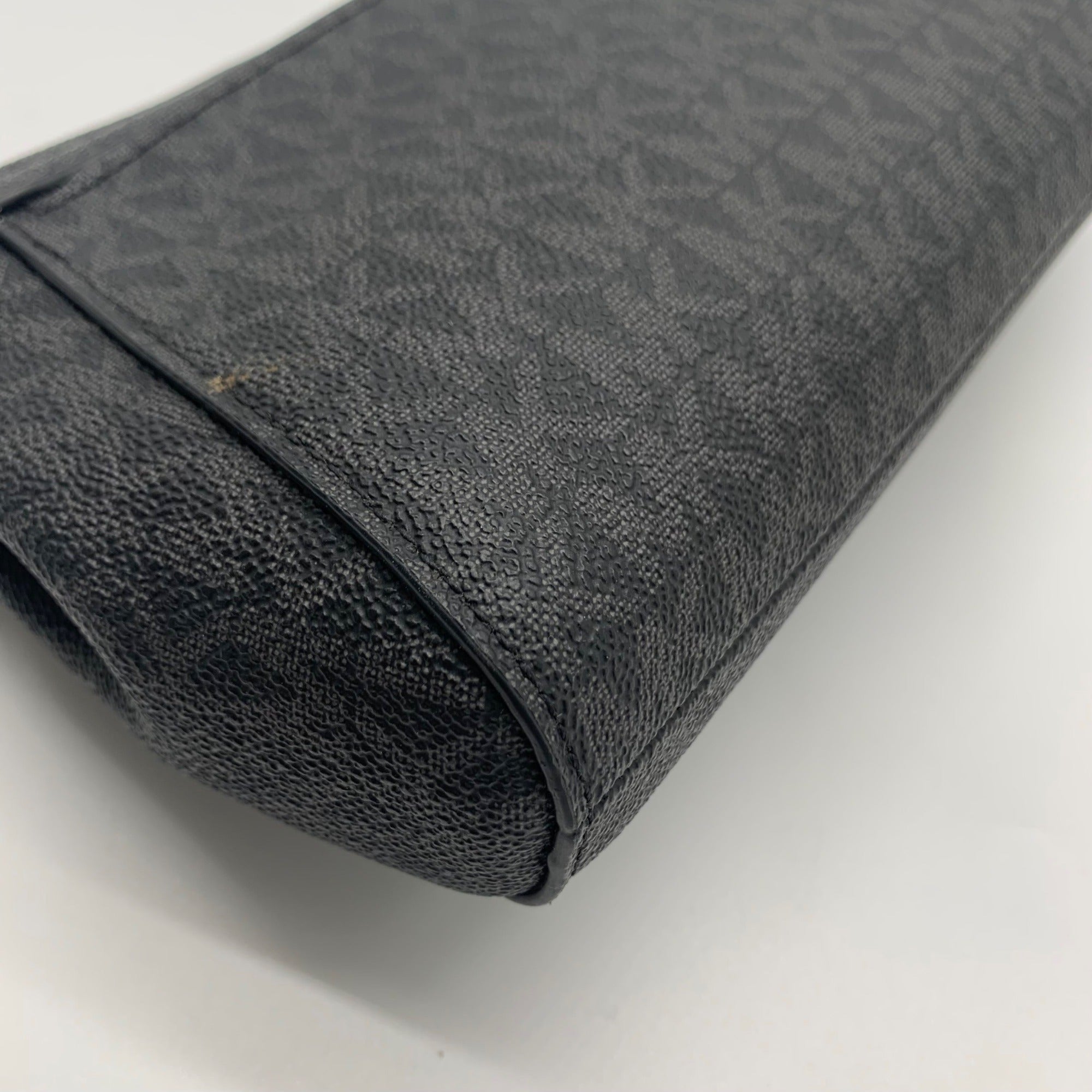 Michael Kors Medium Black Signature Coated Canvas Crossbody Bag