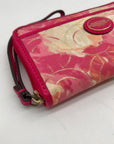 Coach Multi-Color Canvas  Zip Around Wristlet