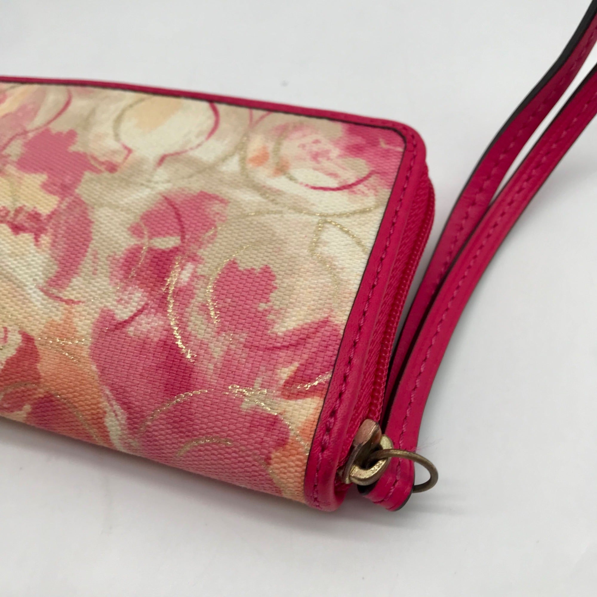 Coach Multi-Color Canvas  Zip Around Wristlet