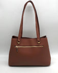 Anne Klein Brown Faux Leather Shoulder Bag Set