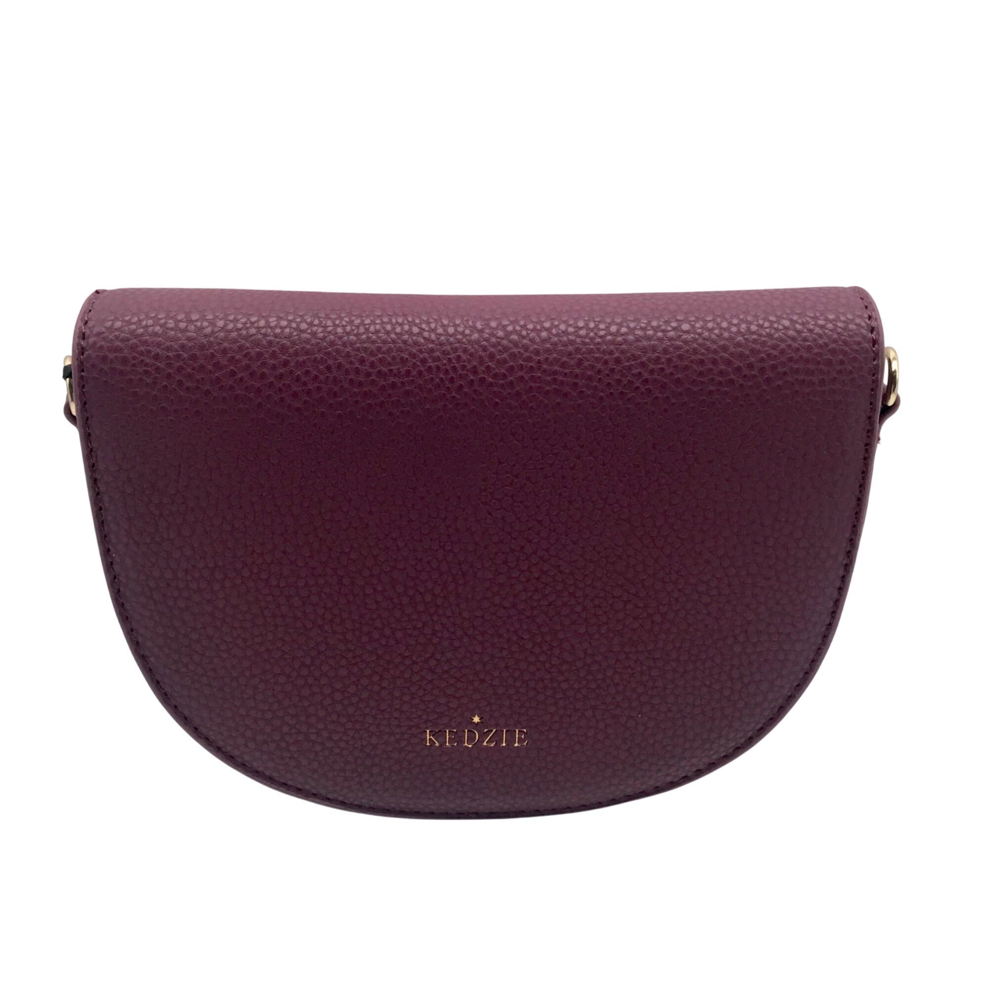 Kedzie Burgundy Faux Leather Crossbody Shoulder Bag