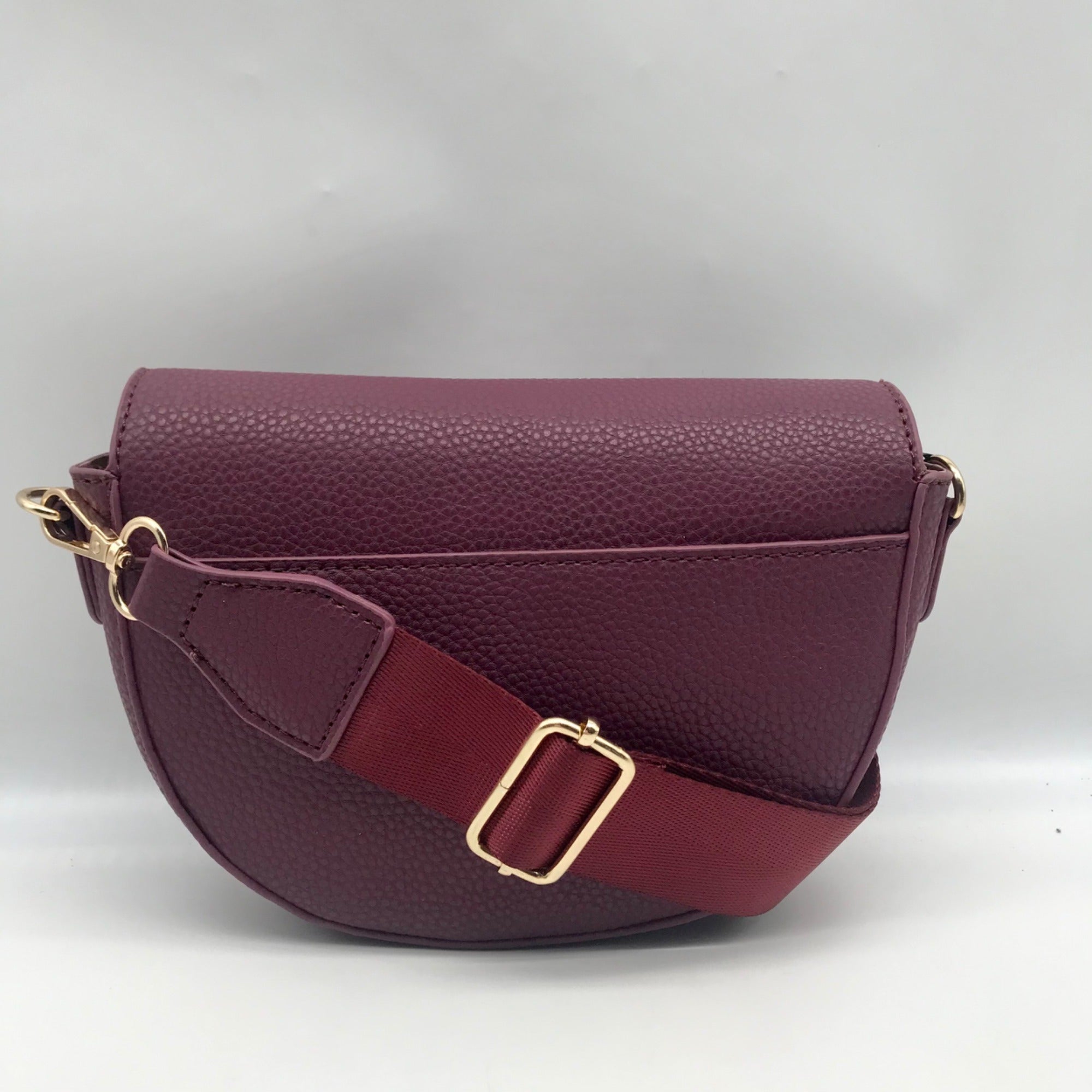 Kedzie Burgundy Faux Leather Crossbody Shoulder Bag