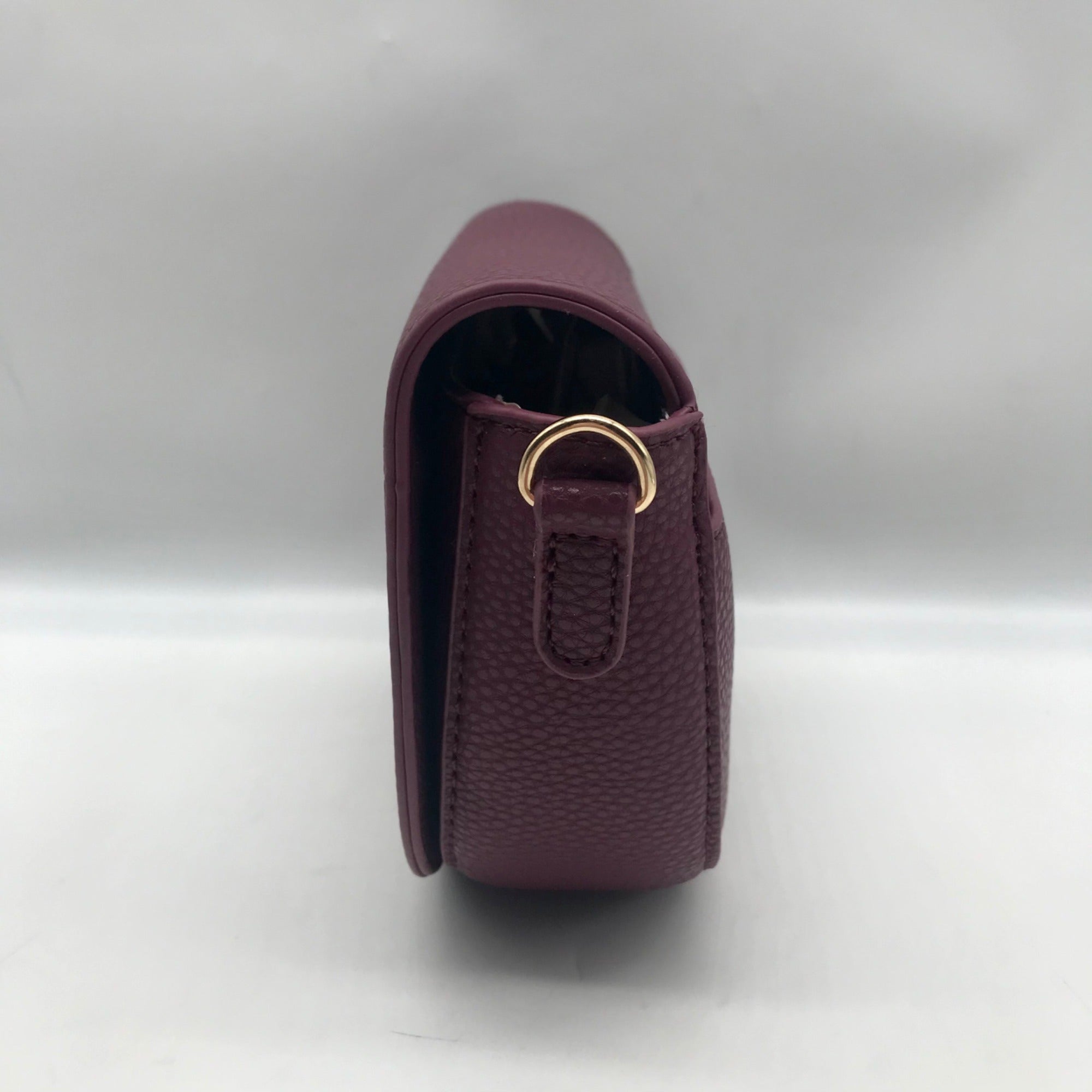 Kedzie Burgundy Faux Leather Crossbody Shoulder Bag