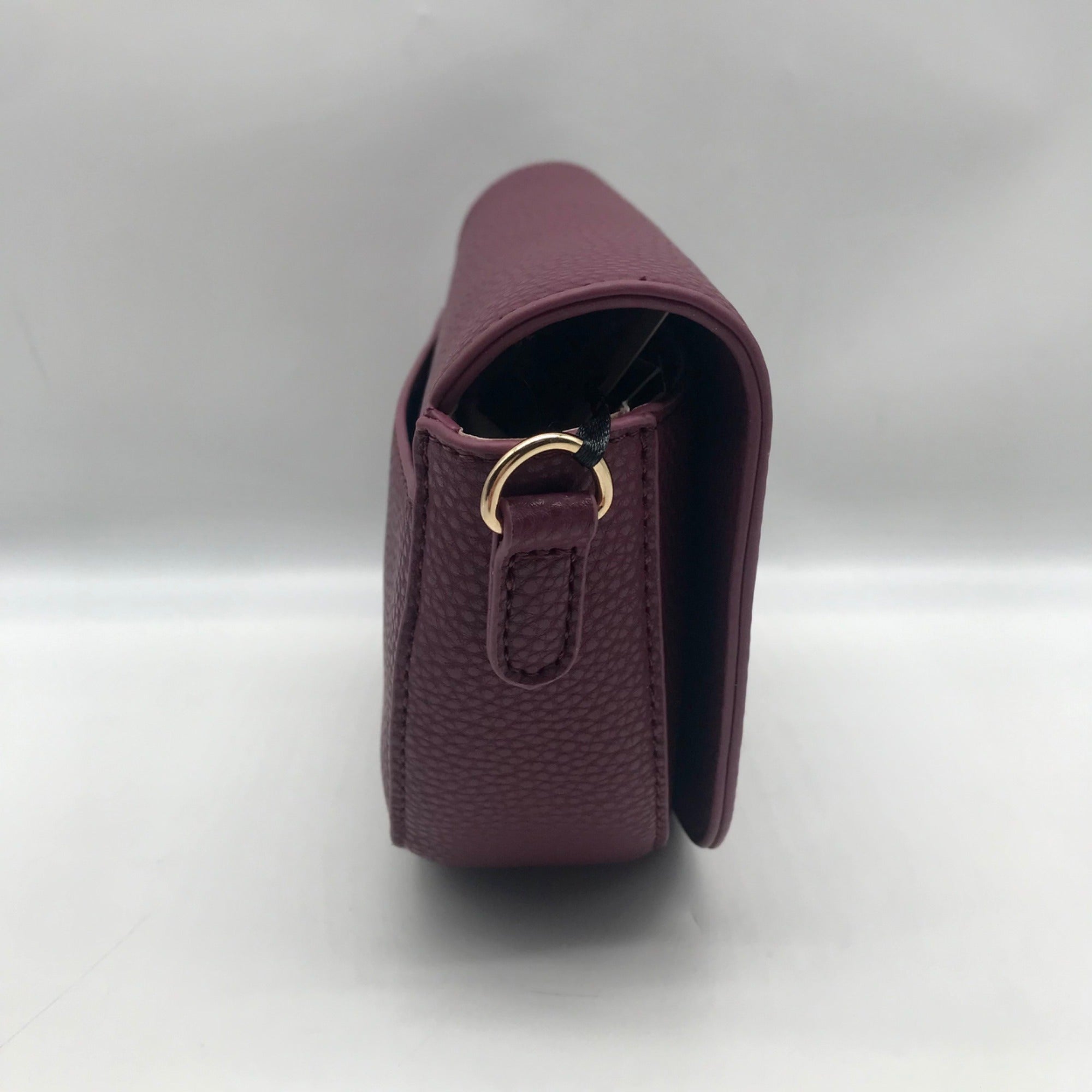Kedzie Burgundy Faux Leather Crossbody Shoulder Bag