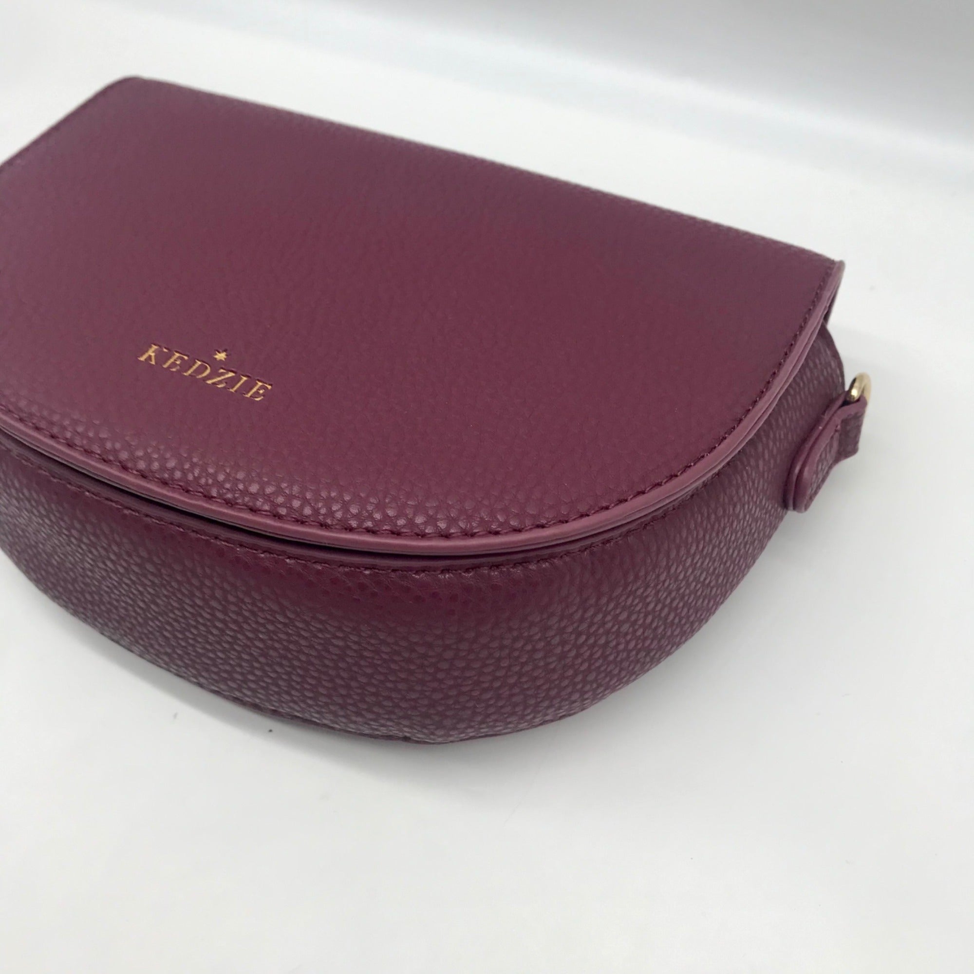 Kedzie Burgundy Faux Leather Crossbody Shoulder Bag