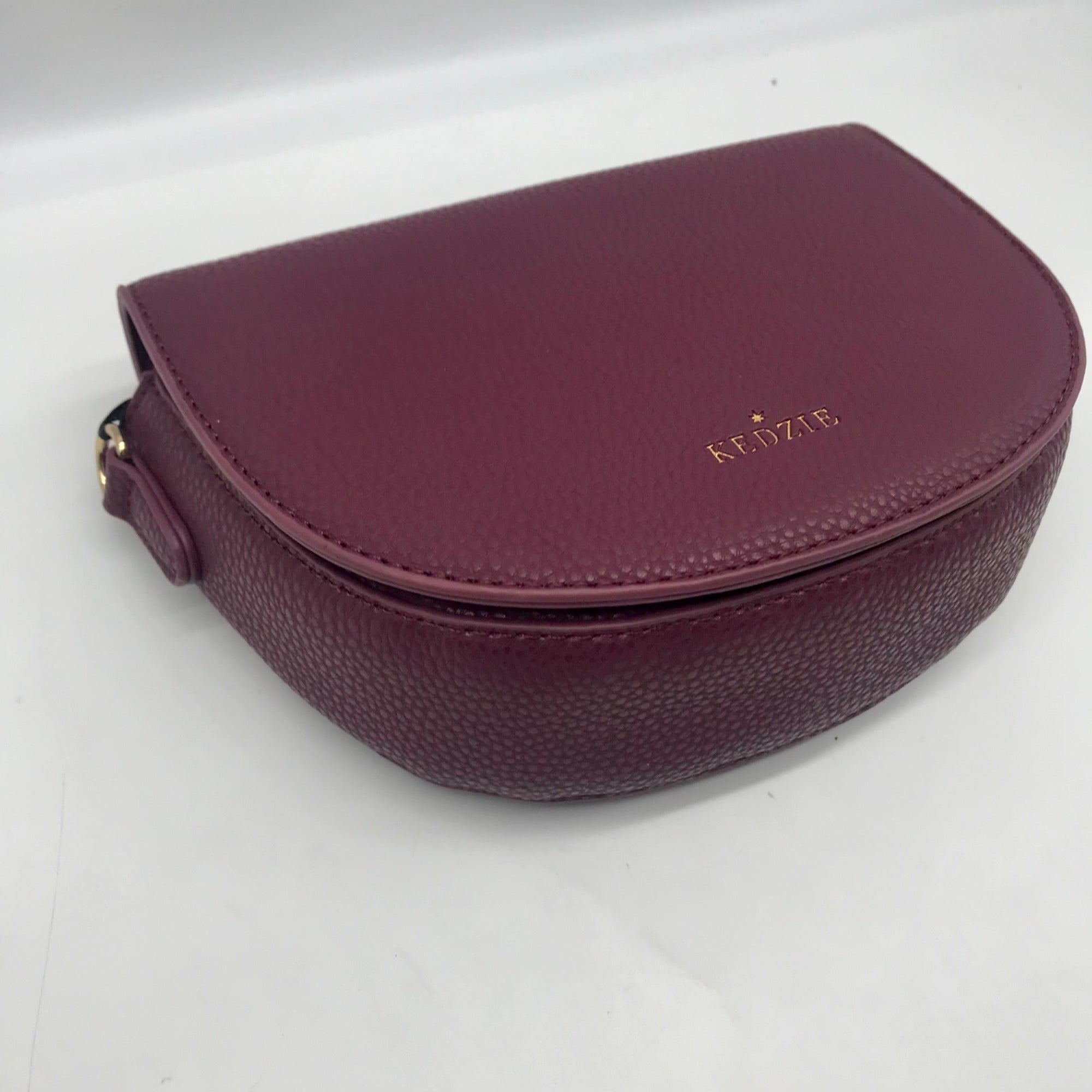 Kedzie Burgundy Faux Leather Crossbody Shoulder Bag