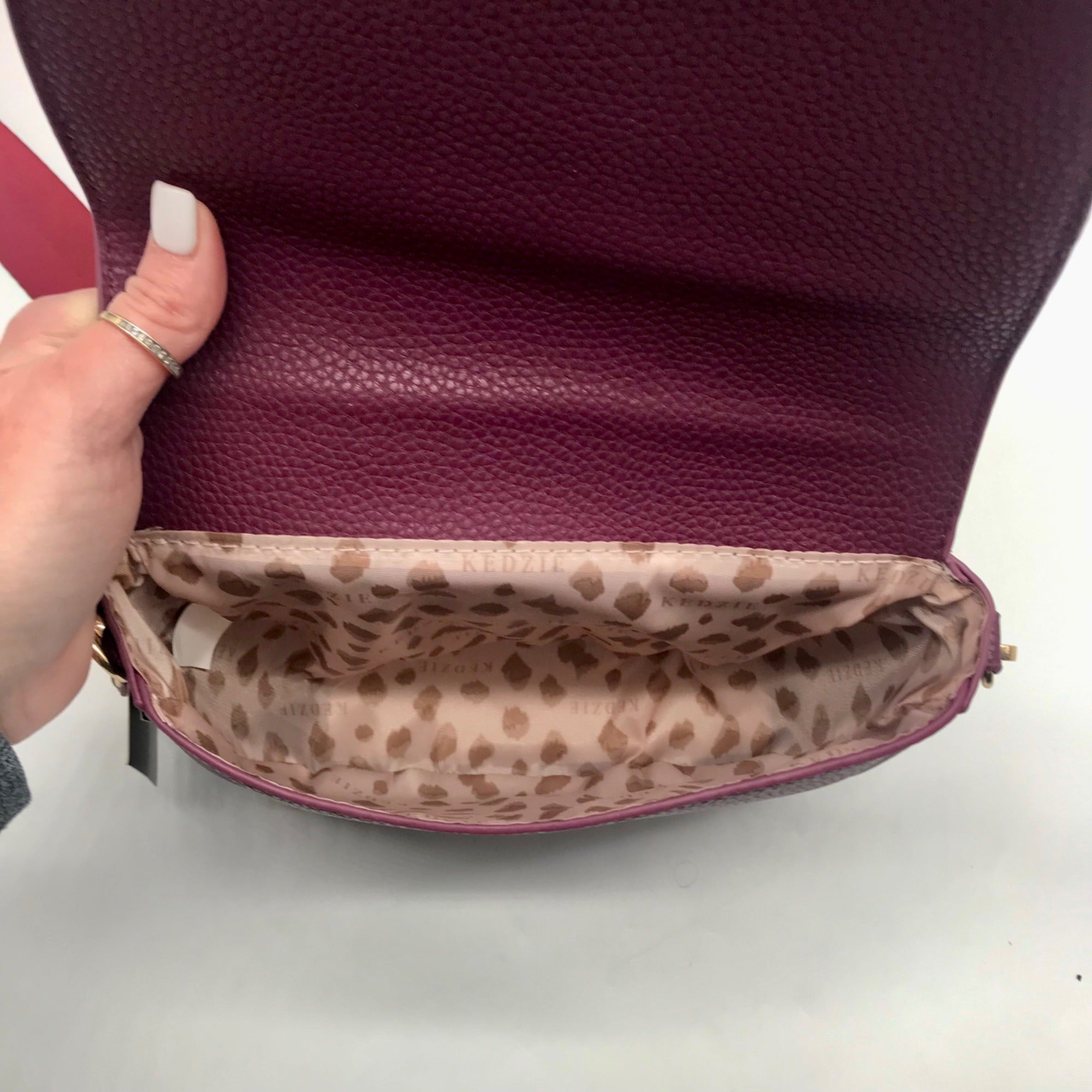 Kedzie Burgundy Faux Leather Crossbody Shoulder Bag