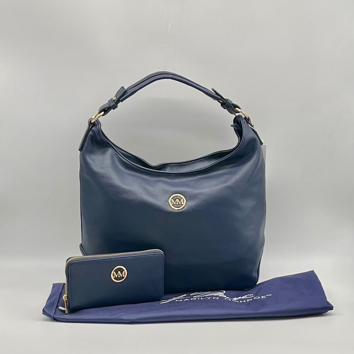 Marilyn Monroe Navy Blue Faux Leather Hobo Bag