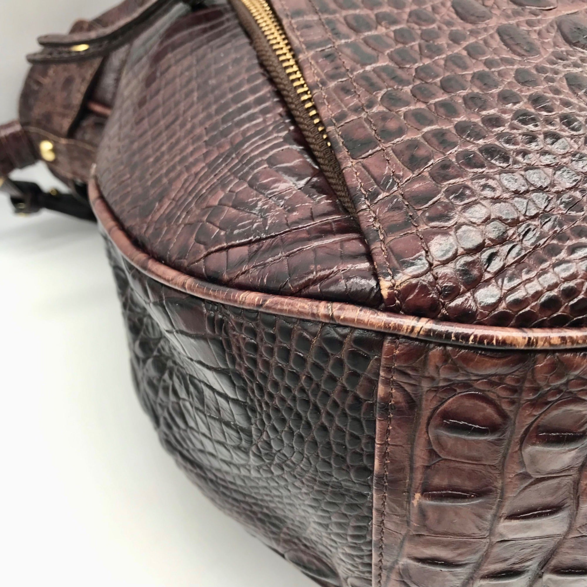 Brahmin Brown Leather Hobo Shoulder Bag