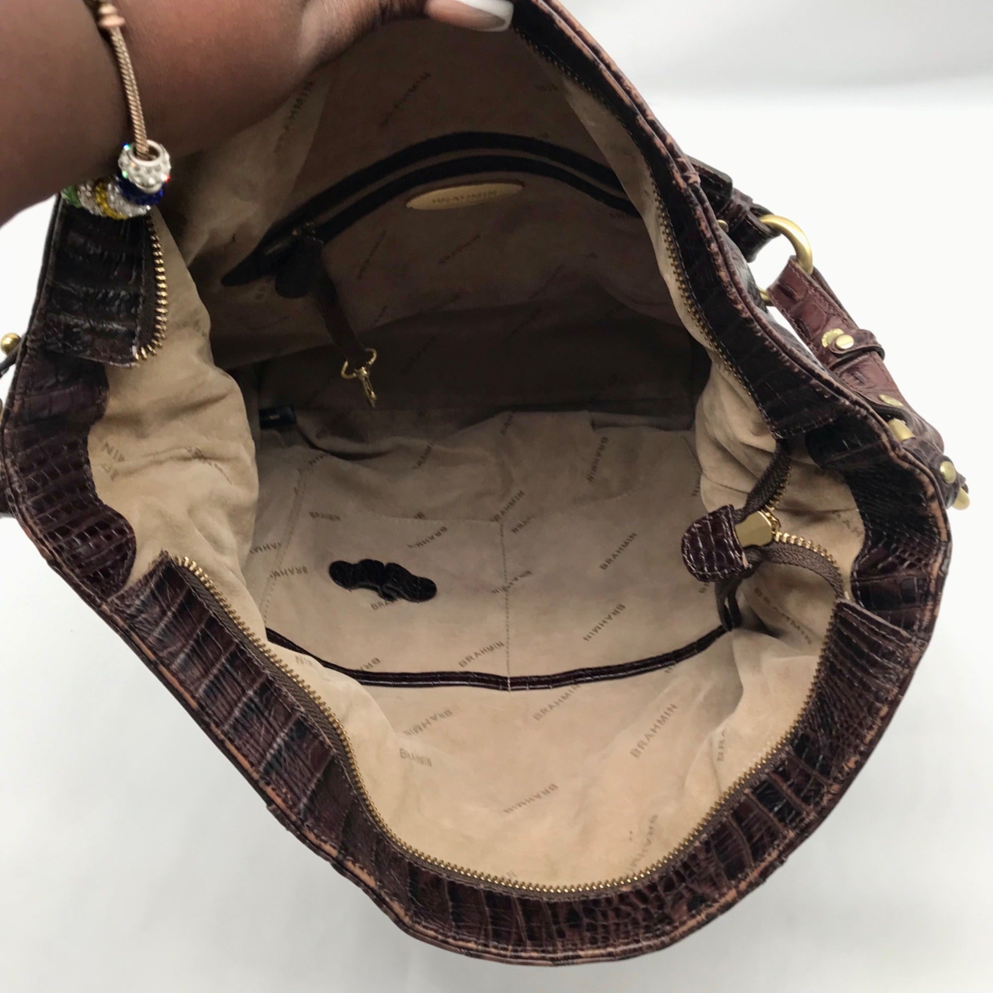 Brahmin Brown Leather Hobo Shoulder Bag