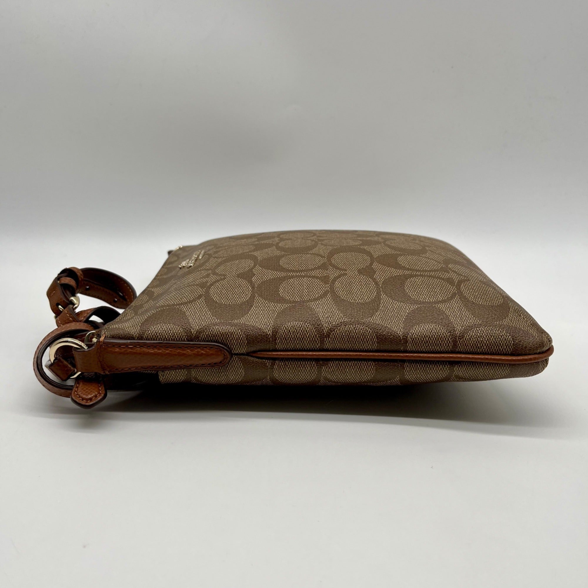 Coach Brown Signature North/South Crossbody Bag