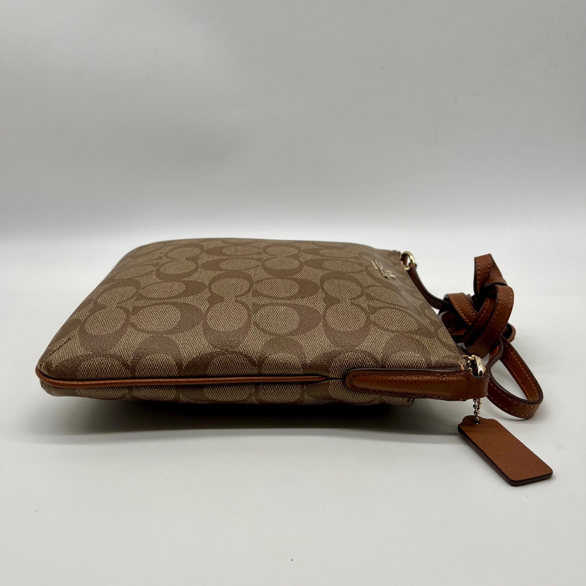 Coach Brown Signature North/South Crossbody Bag