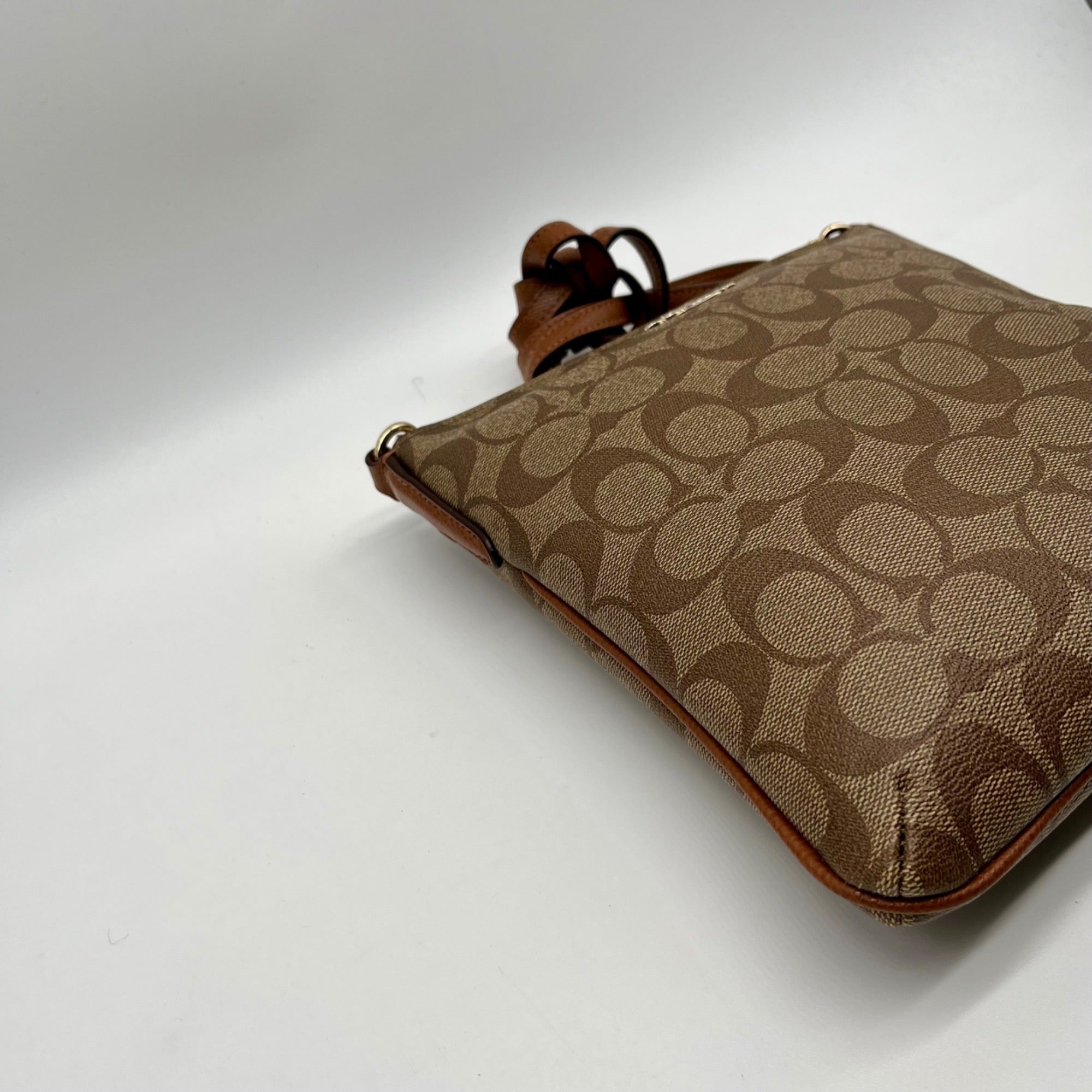 Coach Brown Signature North/South Crossbody Bag