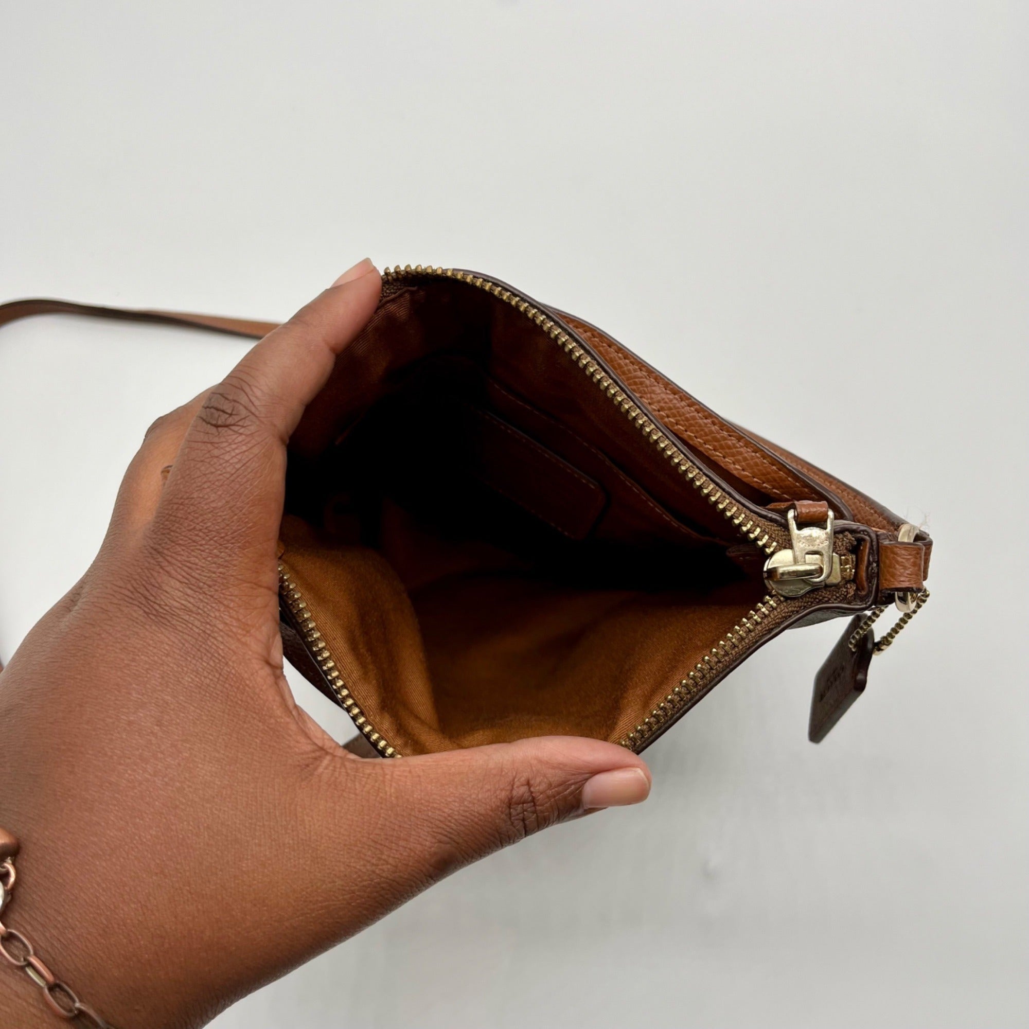 Coach Brown Signature North/South Crossbody Bag