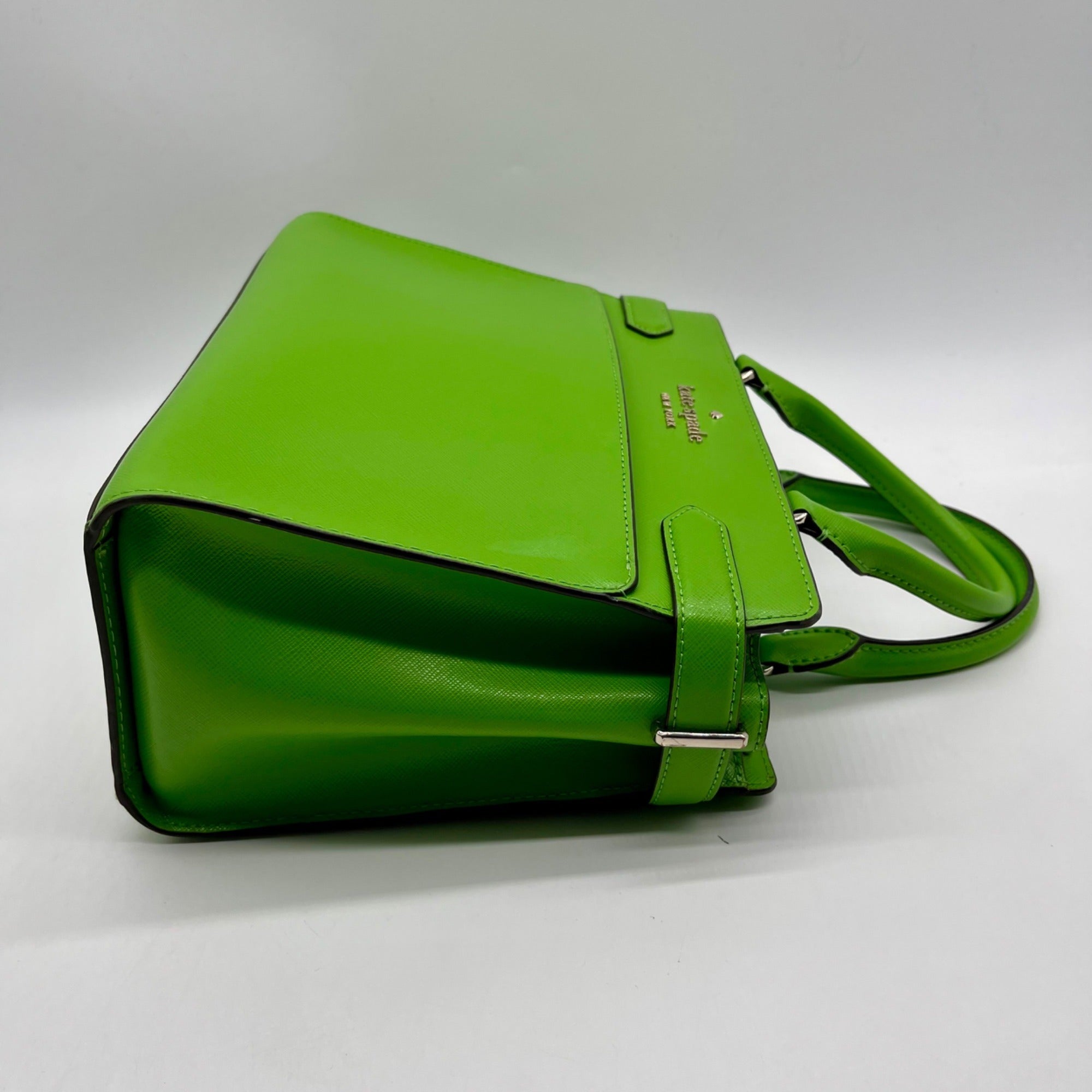 Kate Spade Bright Green Saffiano Leather Staci Satchel Bag