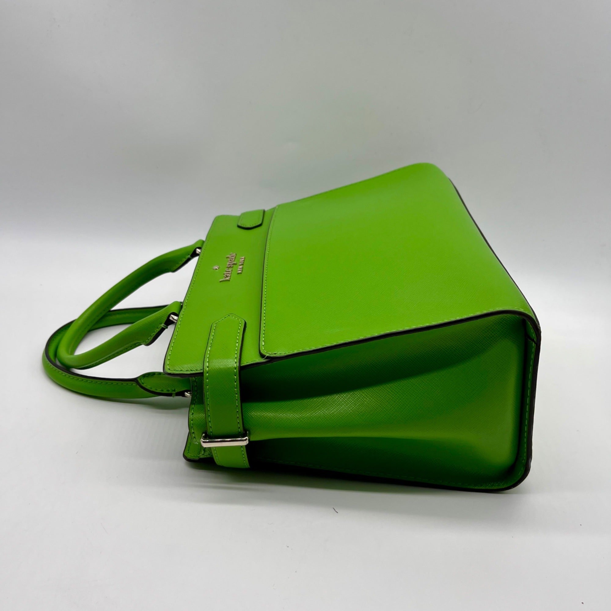 Kate Spade Bright Green Saffiano Leather Staci Satchel Bag