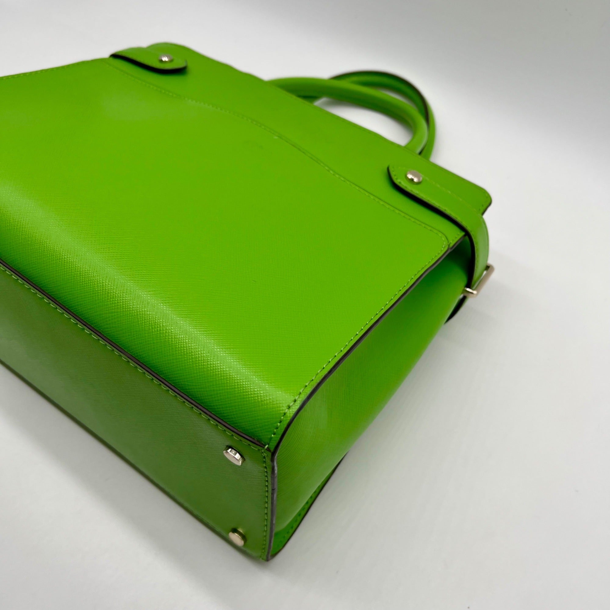 Kate Spade Bright Green Saffiano Leather Staci Satchel Bag