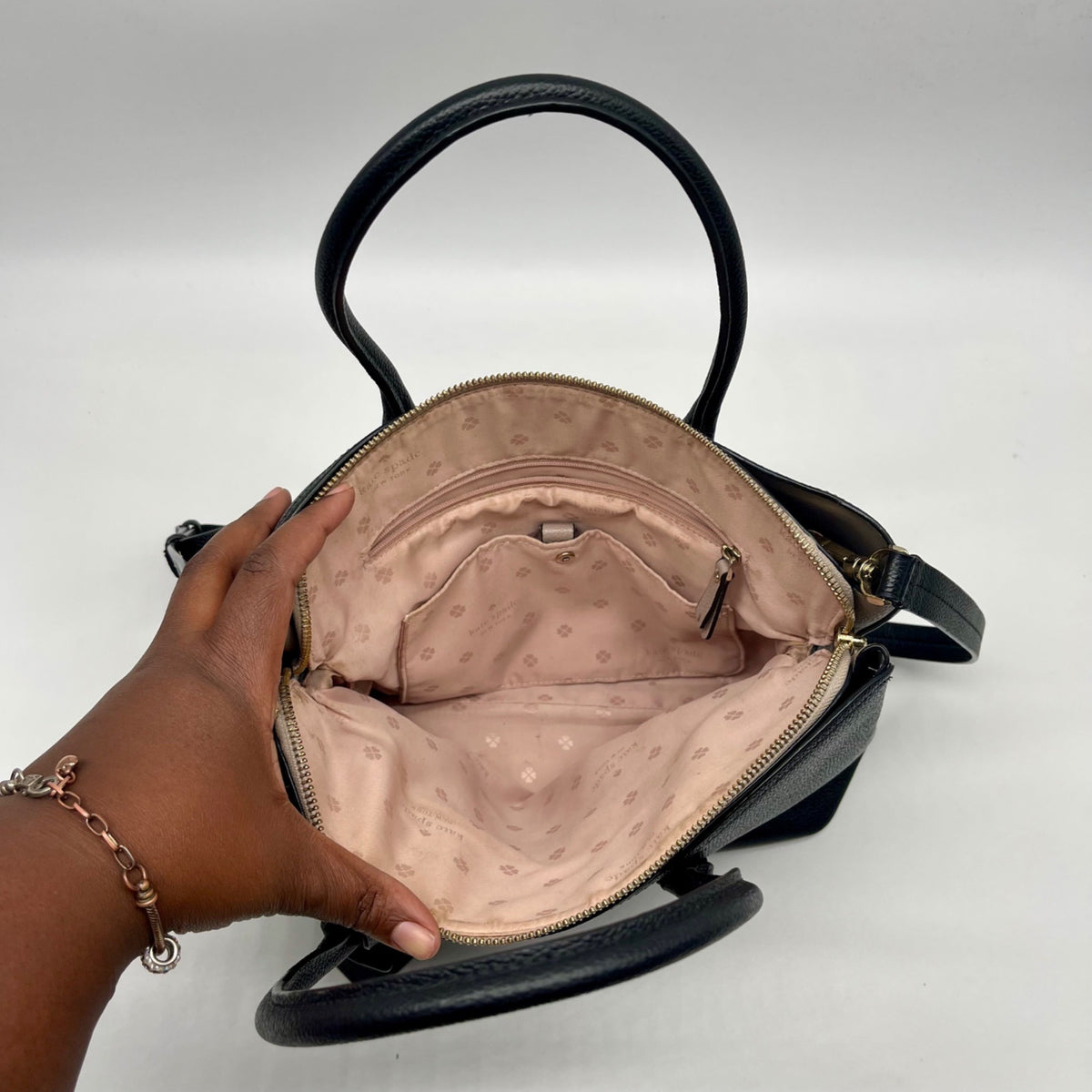Kate Spade Black Pebbled Leather Margaux Satchel Bag