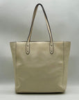Coach Cream Pebbled Leather Turnlock Tote Bag-F12164