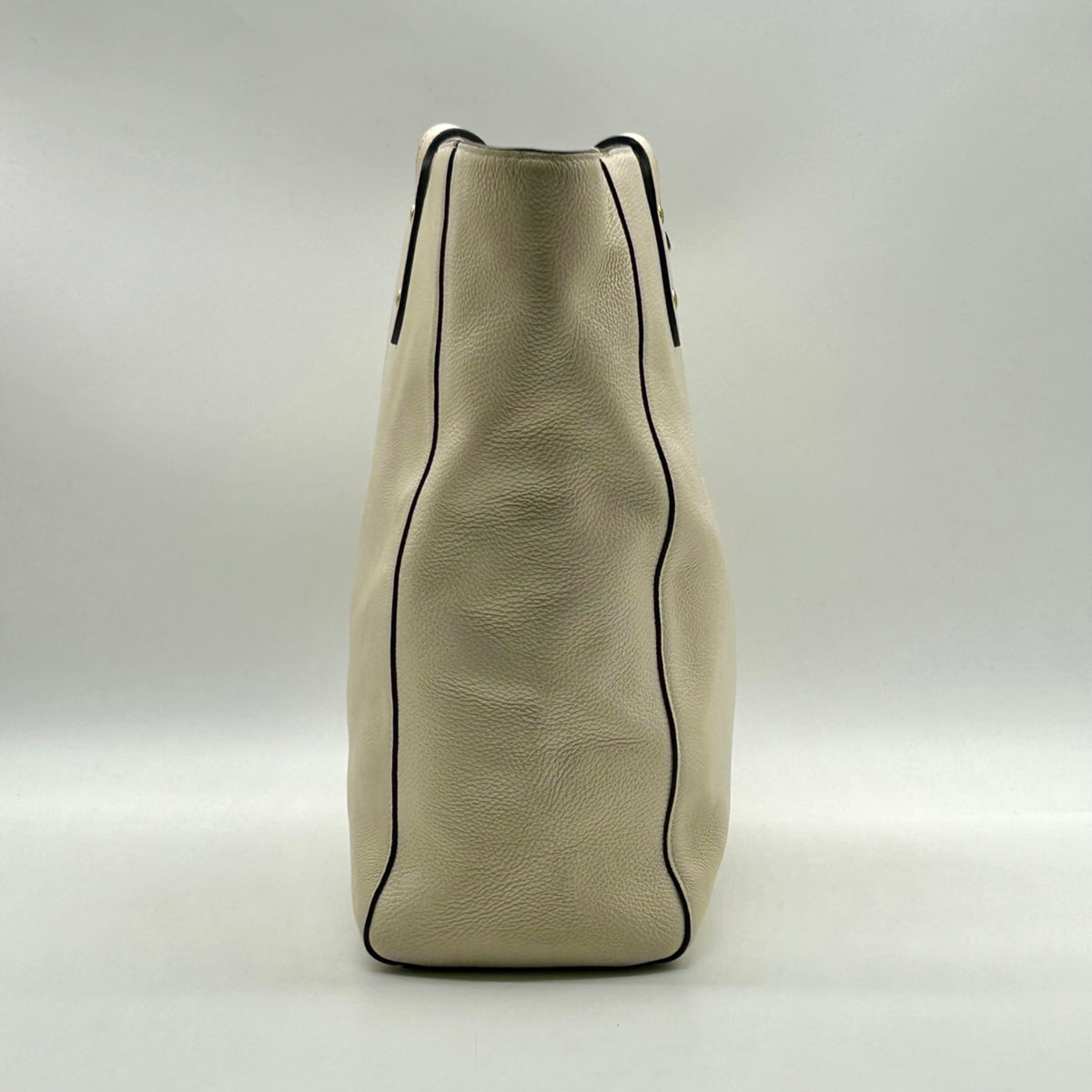 Coach Cream Pebbled Leather Turnlock Tote Bag-F12164
