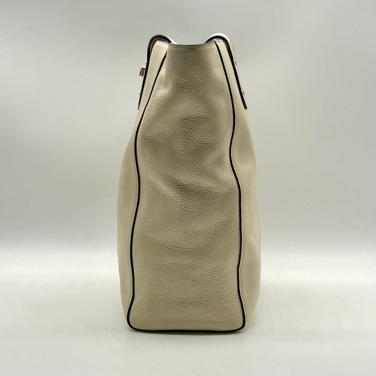 Coach Cream Pebbled Leather Turnlock Tote Bag-F12164