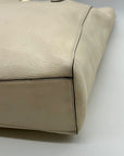 Coach Cream Pebbled Leather Turnlock Tote Bag-F12164