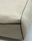 Coach Cream Pebbled Leather Turnlock Tote Bag-F12164