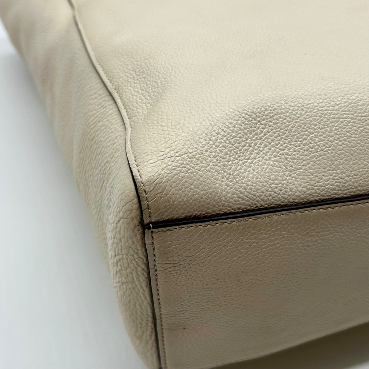 Coach Cream Pebbled Leather Turnlock Tote Bag-F12164