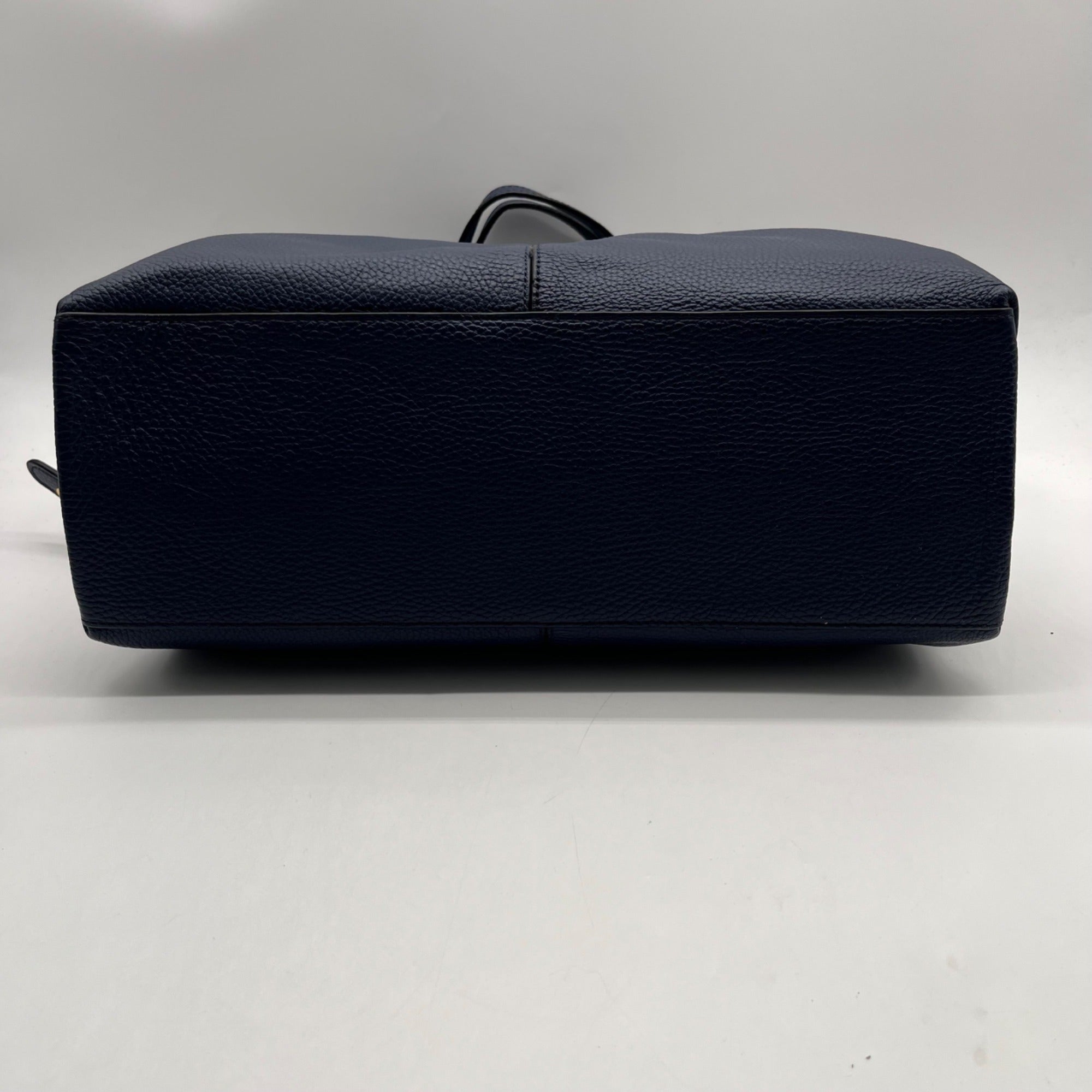 Banana Republic Navy Blue Pebbled Leather Tote Bag