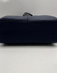 Banana Republic Navy Blue Pebbled Leather Tote Bag
