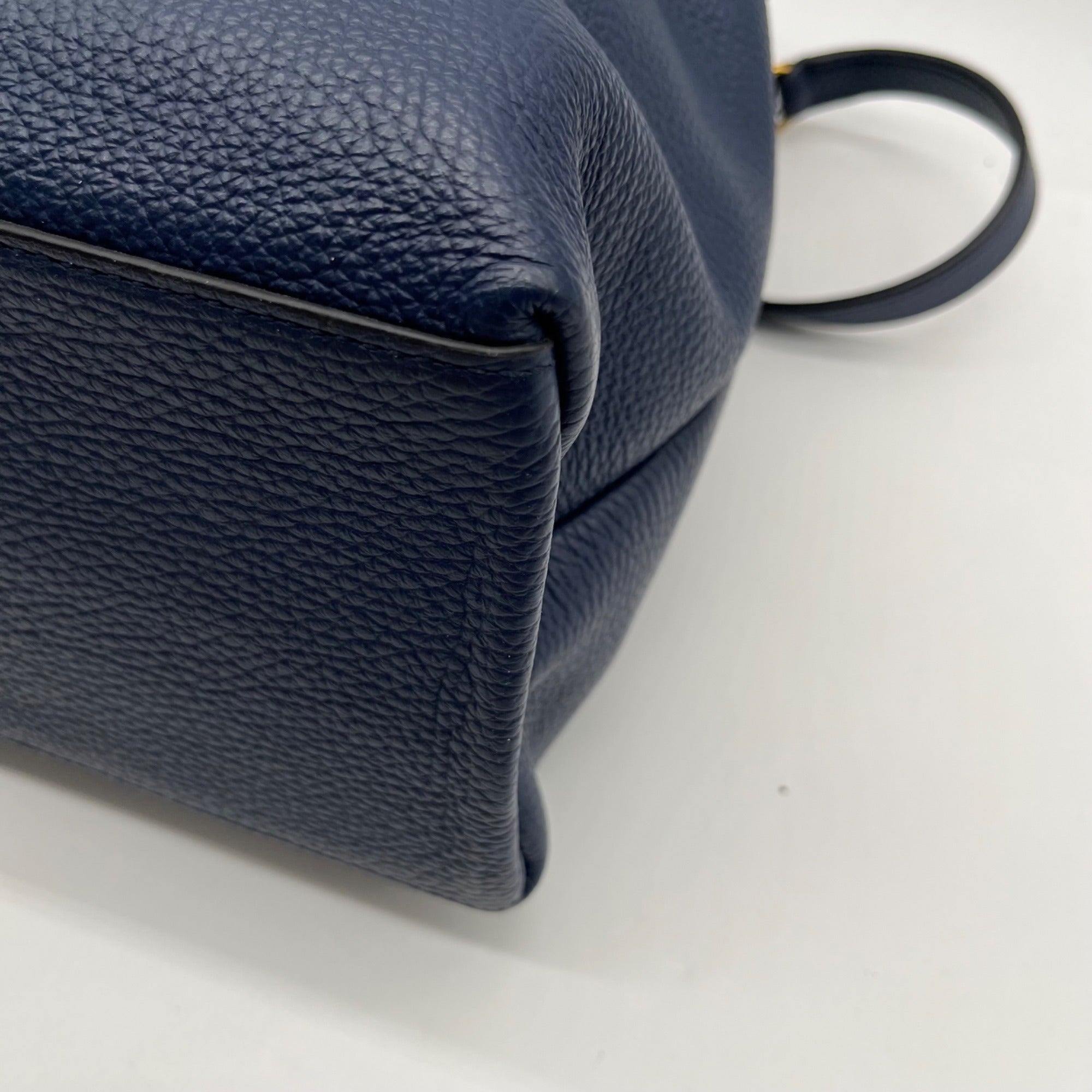 Banana Republic Navy Blue Pebbled Leather Tote Bag