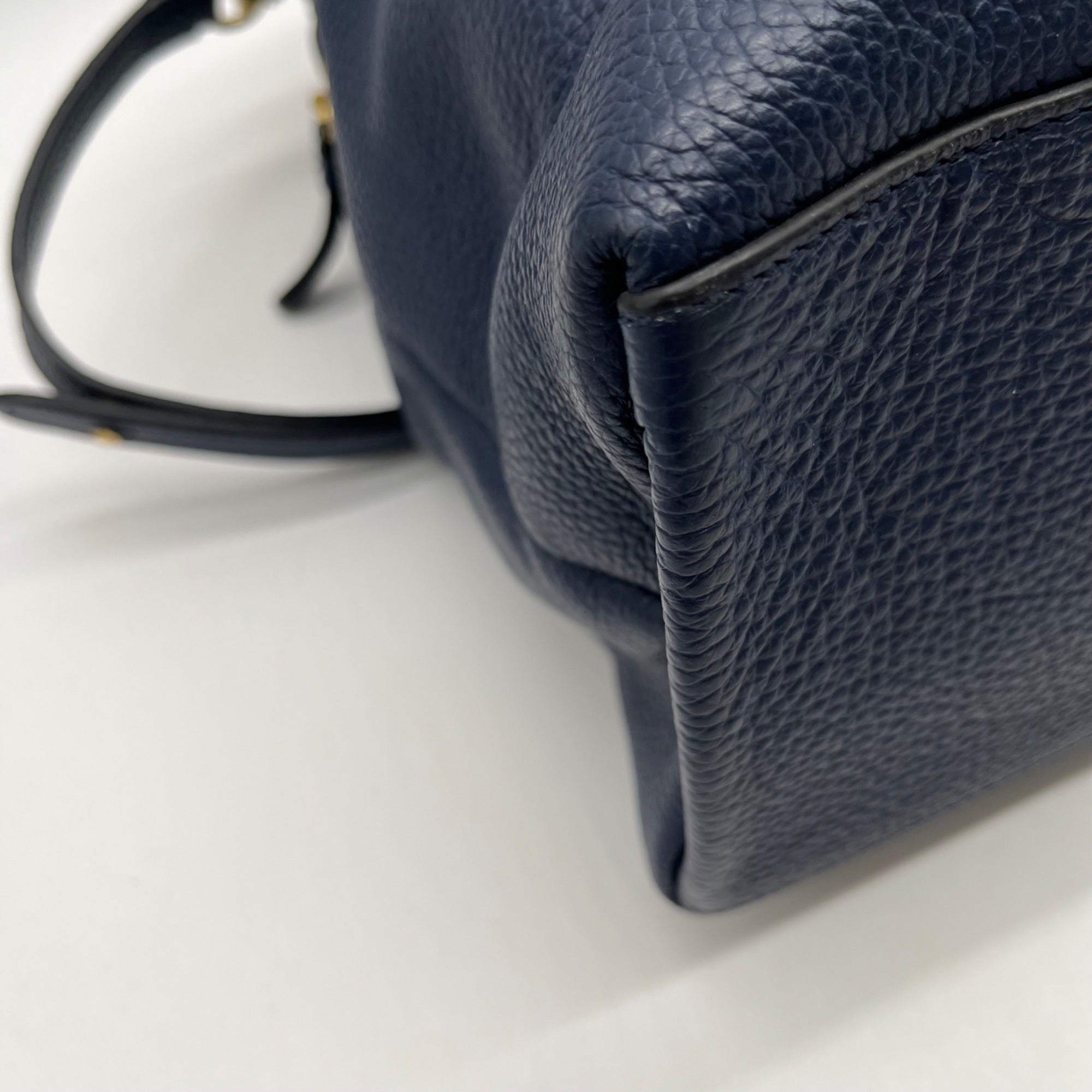 Banana Republic Navy Blue Pebbled Leather Tote Bag