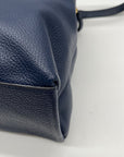 Banana Republic Navy Blue Pebbled Leather Tote Bag