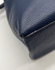 Banana Republic Navy Blue Pebbled Leather Tote Bag