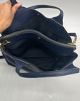 Banana Republic Navy Blue Pebbled Leather Tote Bag