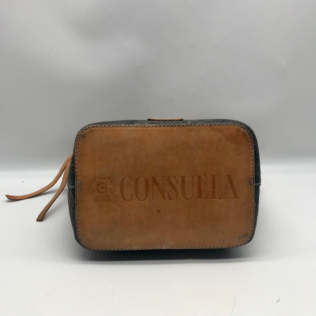 Concuela Dark Blue Snake Embossed Rattler Downtown Shoulder Bag