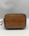 Concuela Dark Blue Snake Embossed Rattler Downtown Shoulder Bag
