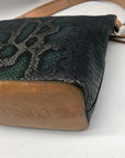 Concuela Dark Blue Snake Embossed Rattler Downtown Shoulder Bag