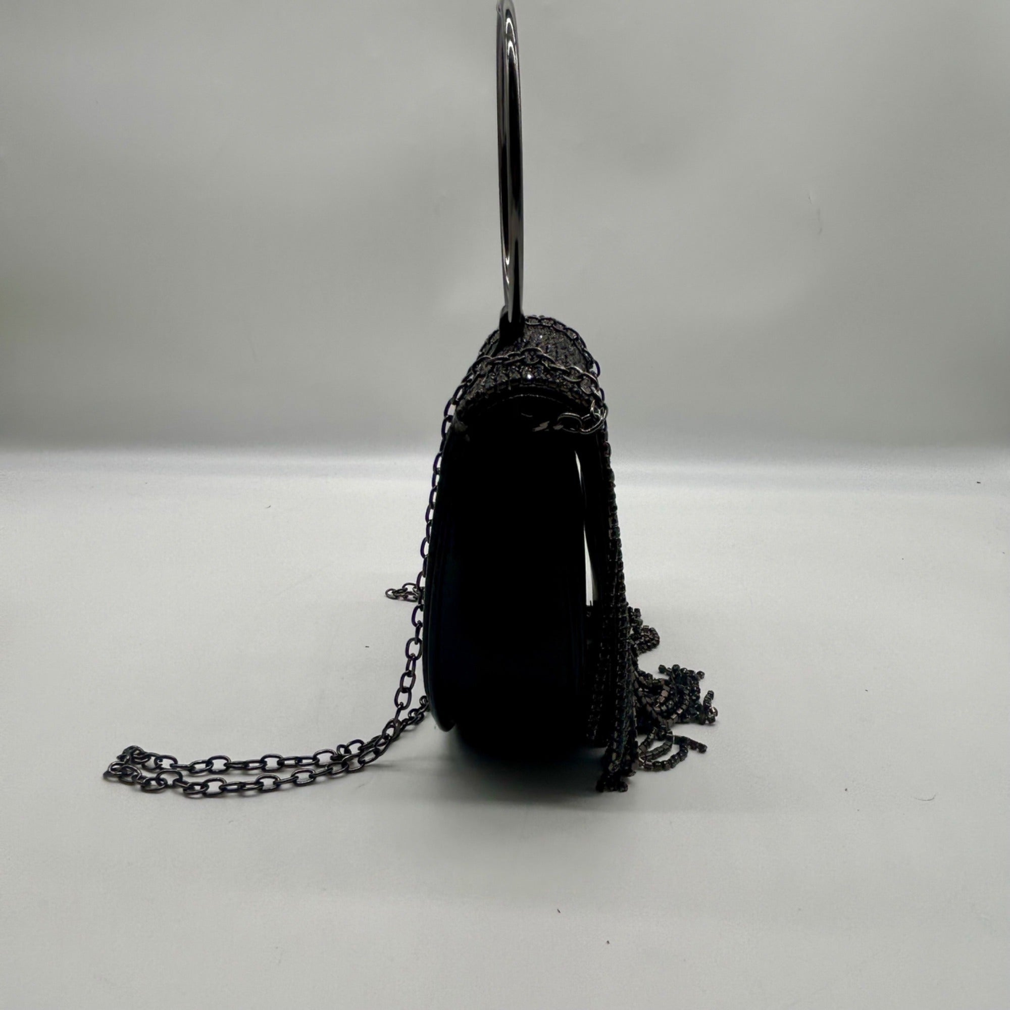 MMs Brands Black Faux Leather Clutch Bag