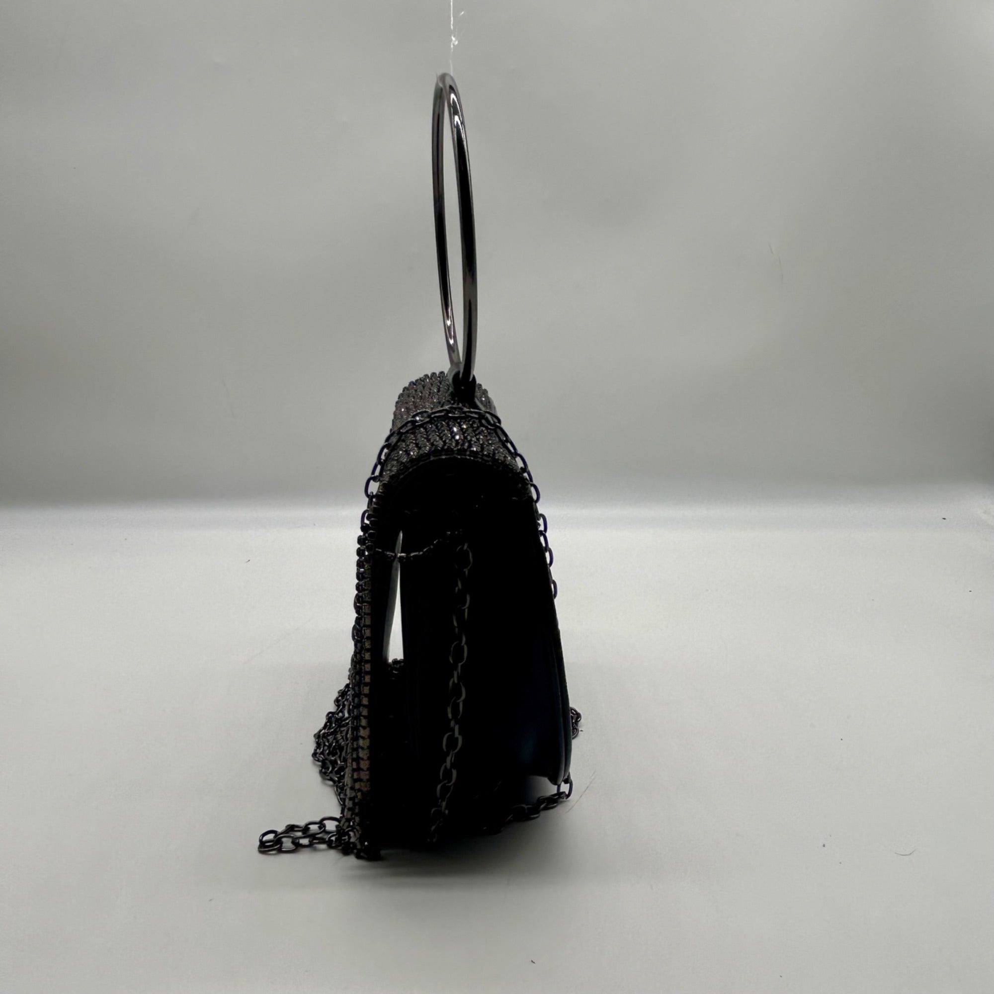 MMs Brands Black Faux Leather Clutch Bag