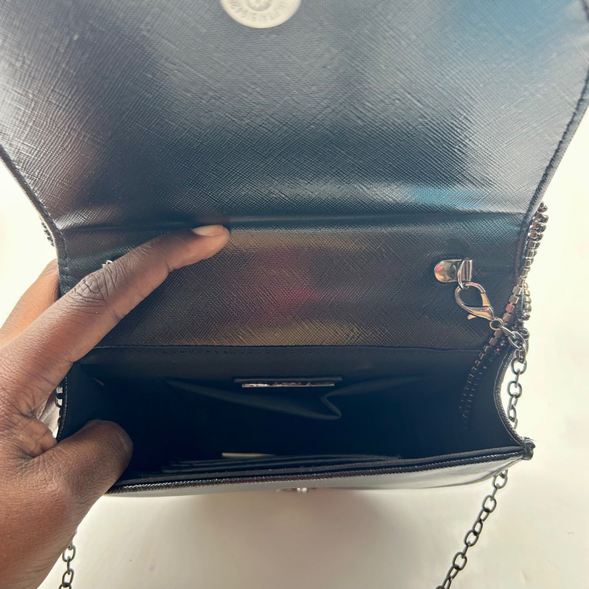 MMs Brands Black Faux Leather Clutch Bag