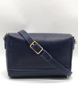Portland Leather Goods Dark Blue Leather Crossbody Bag