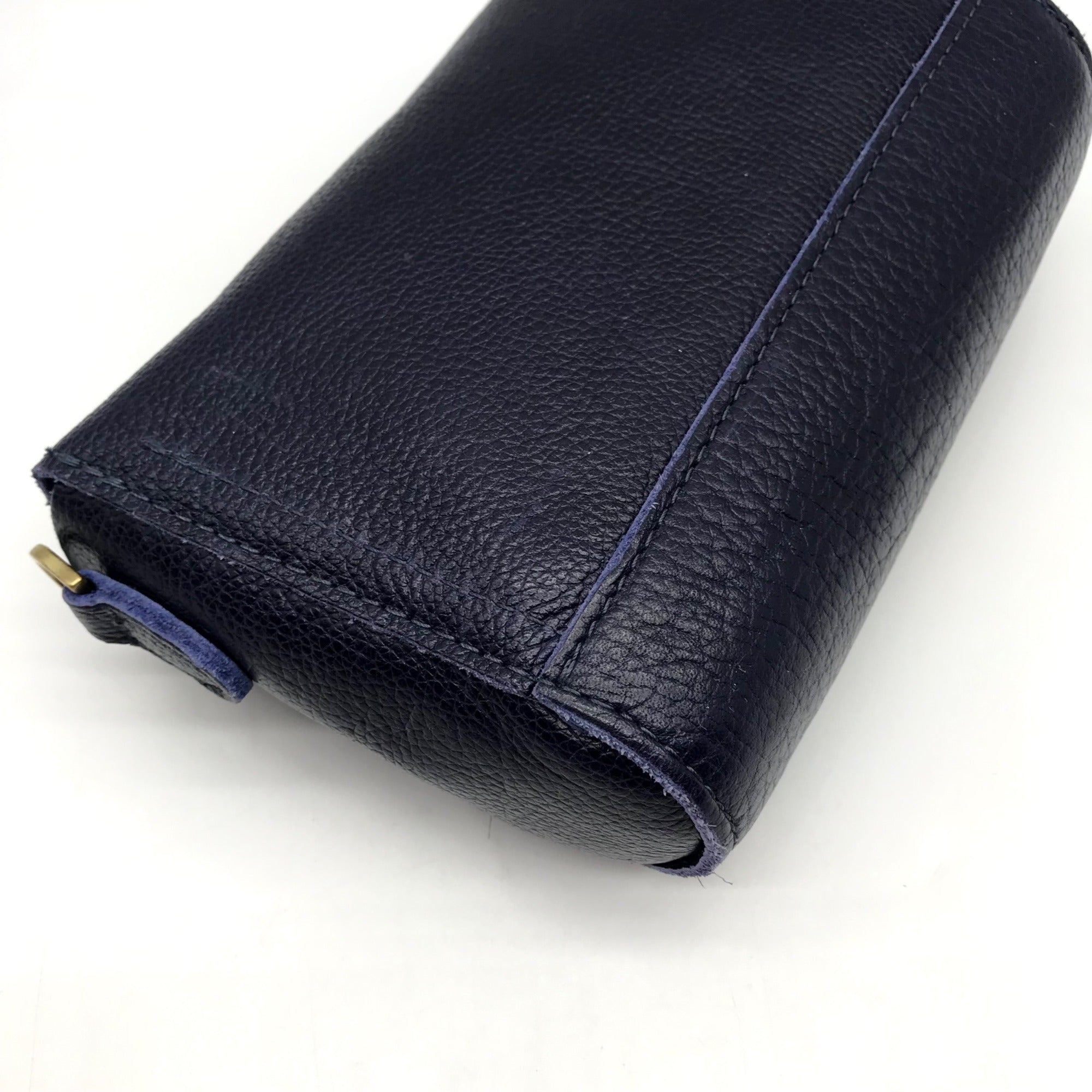 Portland Leather Goods Dark Blue Leather Crossbody Bag